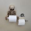 Skull Toilet Paper Holder Wall Mount Toilet Tissue Paper Roll Storage Holder Resin Skeleton Figurine Gothic Bathroom Accessory