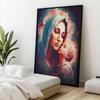Blue Care: Mary With Baby Jesus Heavenly Protection: Mary With Baby Jesus, 50X70 Cm, Unframed, Premium Canvas On Stretcher