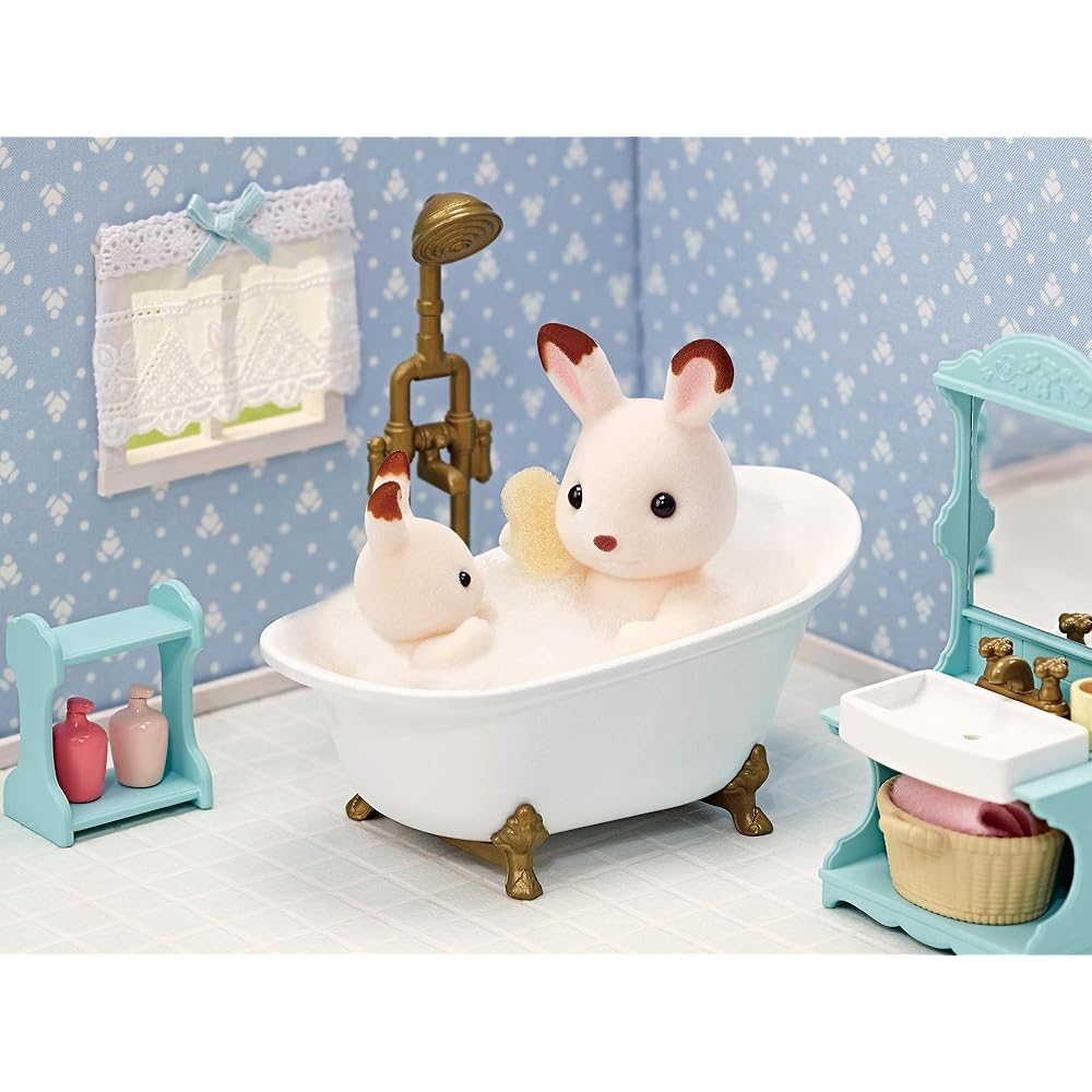 Sylvanian Families Bathroom Set ST Mark Certified for Ages 3 and Up Dollhouse Furniture Toy