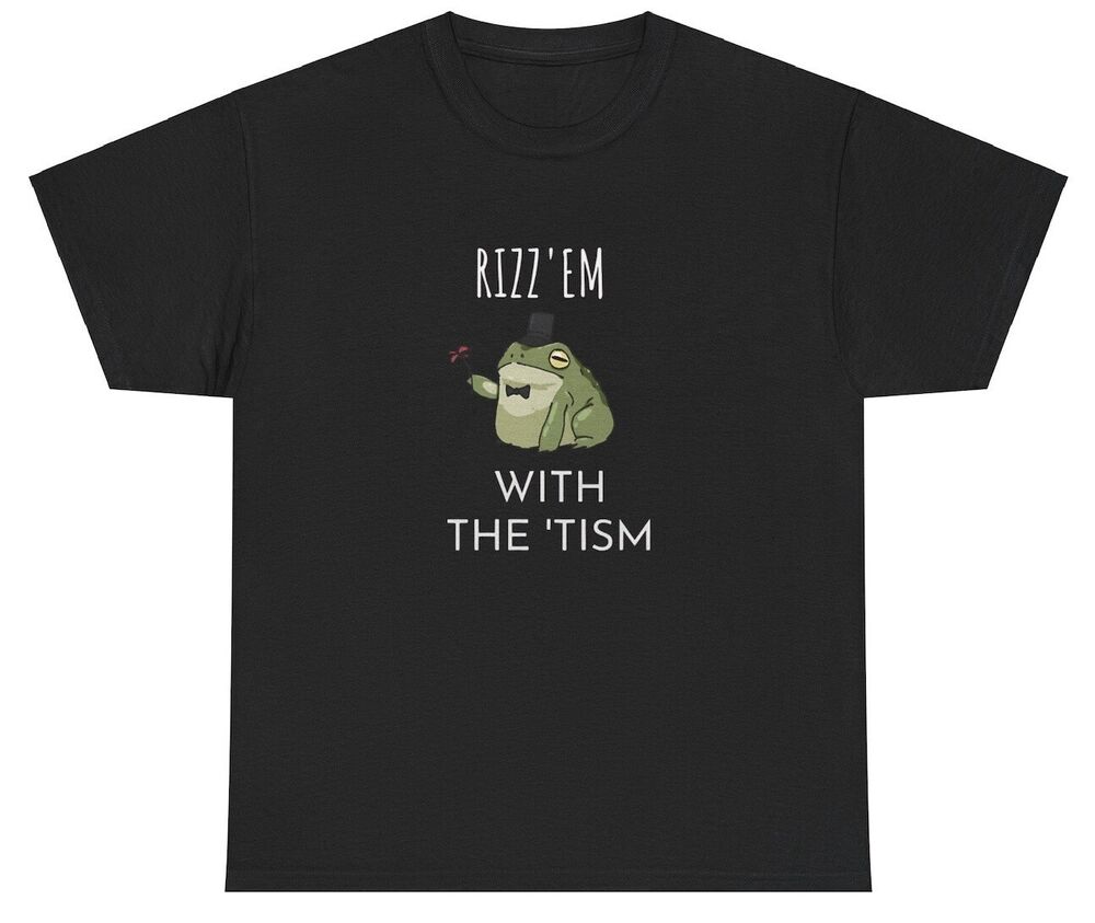 Nieuw Rizz Em Met De Tism Shirt Grappig Autisme Vervloekte Kikker Dank Meme Gek Ironisch Unisex T-shirt