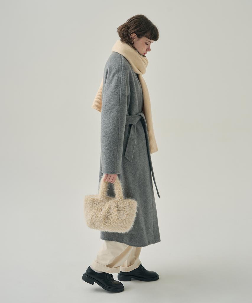 Drawfit Women Hairy Fur Tote Bag [L.Beige]