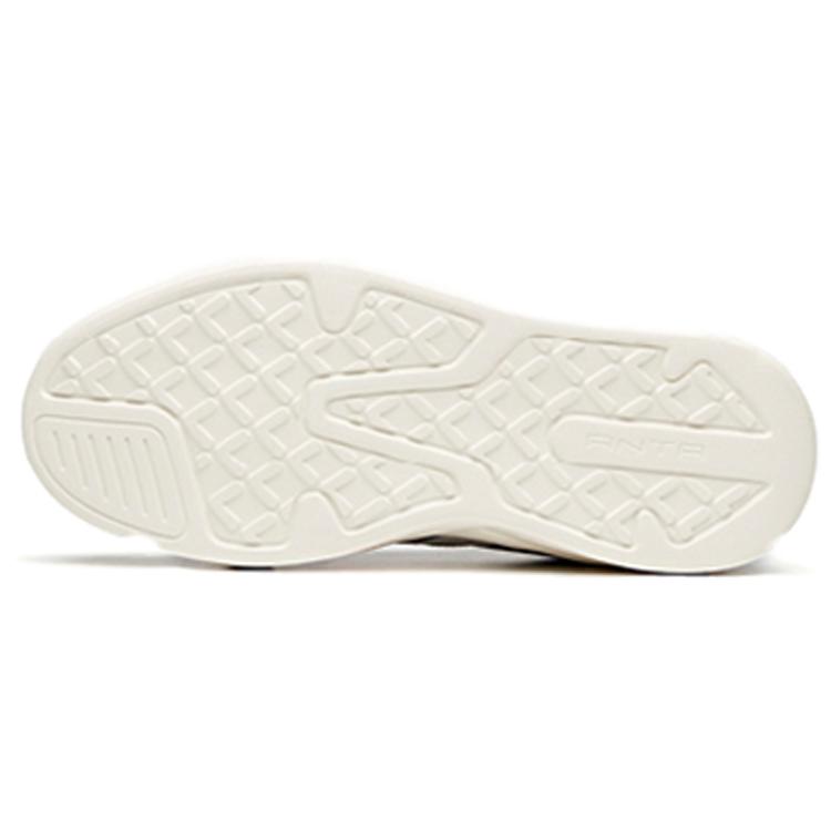 Anta Synthetic Leather Slip Resistant Cushioning Abrasion Resistant Low Top Skateboard Shoes Men's Gray White Blue 112038046-3