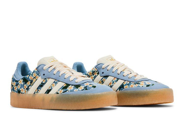 adidas Sambae Liberty London Bordado Floral Azul Creme Branco (Mulheres
