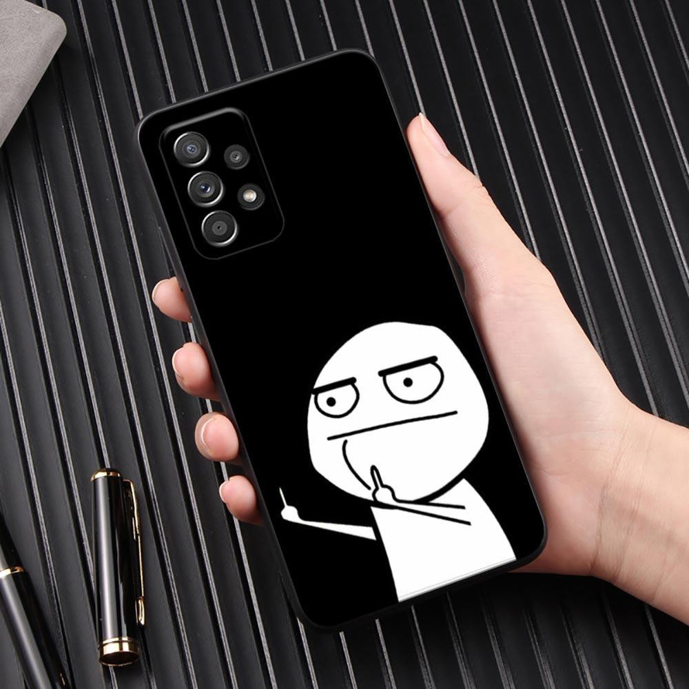 Funny Man Middle Finger Phone Cover Galaxy A53 5G Case For Samsung A54 A52 A52S A51 A71 A73 A72 A41 A42 A91 A32 A33 Black Cases