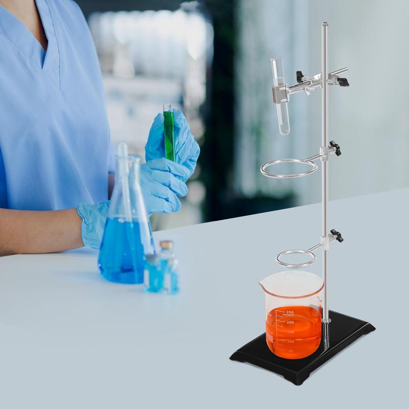 50cm Lab Stands with Support and Flask Condenser Clamp Scientific Supplies for Physics and Chemistry Experiments