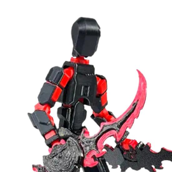 1 Set Robot Action Figure with Accessories Multi-jointed Movable 3D Printed Robot Model Articulated Dummy Figurine Decoration Kids Adults Gift