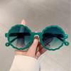 Fashion Vintage Round Sunglasses Women Men Small Frame Flower Sunshade Glasses Female Vacation Travel Beach Decor Glasses Props