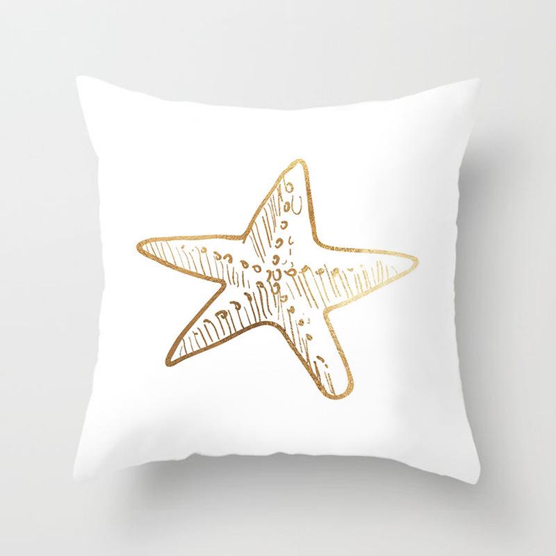 Sofa Pillow Cover, Cushion Cover, Nordic Home Textile Fabrics, Simple Golden Digital Printing