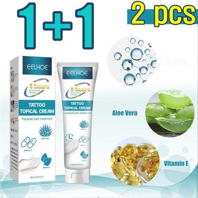 EELHOE Tattoo Cream Tattoo Ointment Couro Cabeludo Sobrancelha Ponto Linha do Cabelo Tatuagem Creme Indolor 60ml, 2 unidades