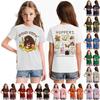 Fashionable Round Neck Short Sleeve Work Clothes Printed Tops For KID Summer Tops