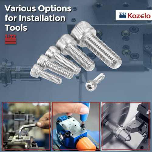 Kozelo 10pcs M5-0.8 X 60mm Hex Socket Head Cap Bolts, 304 Stainless Steel Fully Threaded Hex Socket Drive, Silver, for Electric Motor 3D Printed Fan E