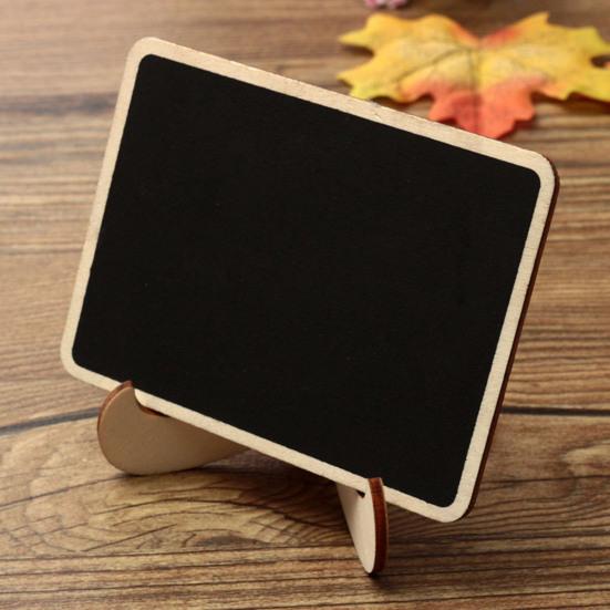 Mini Chalkboard with Stand Reusable Small Blackboard Ornament Erasable Wooden Message Board Sign Desktop Decoration