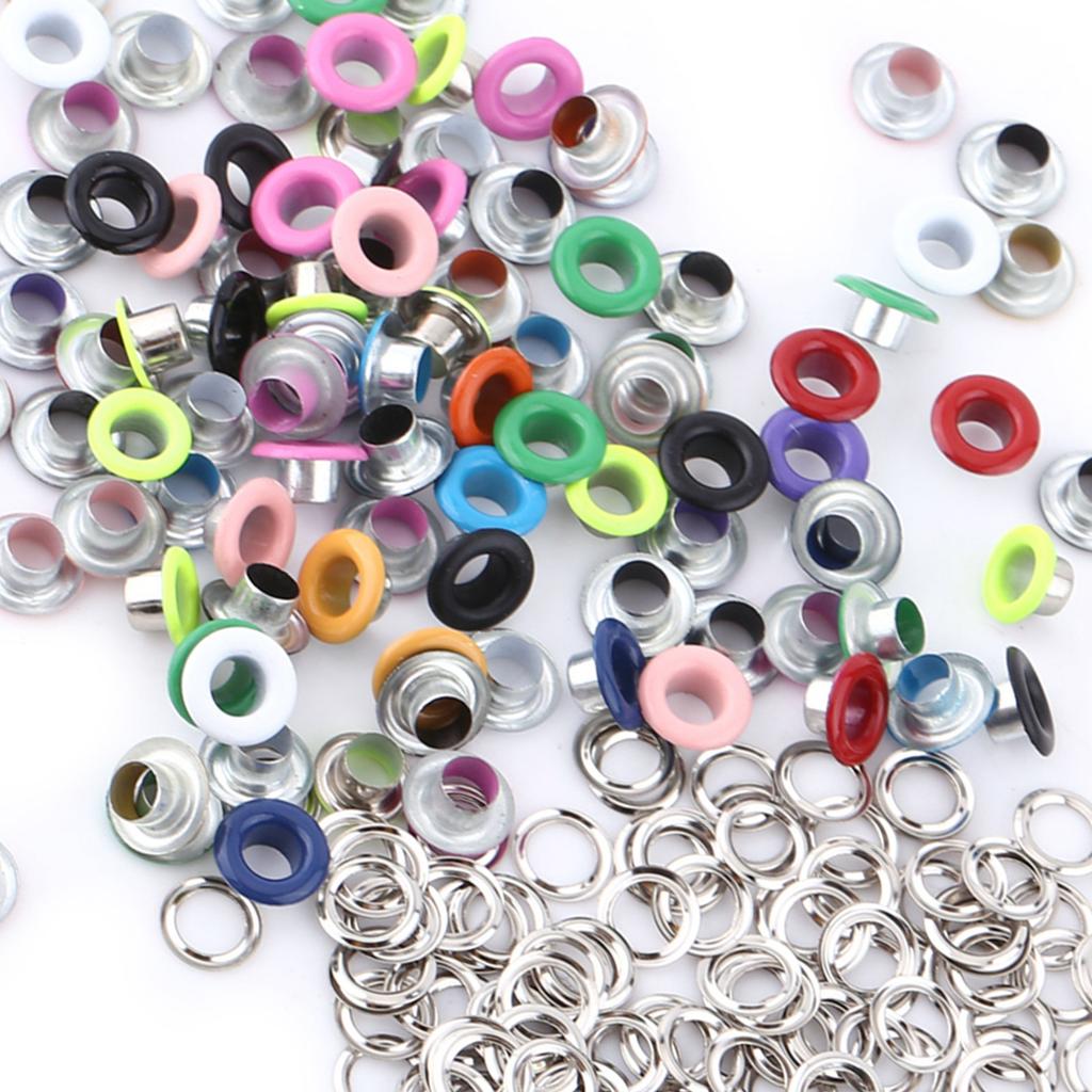 5 Farben 100Sets 5mm Metallic Scrapbooking Ösen Schnalle Leder Handwerk Bekleidung Zubehör Neu