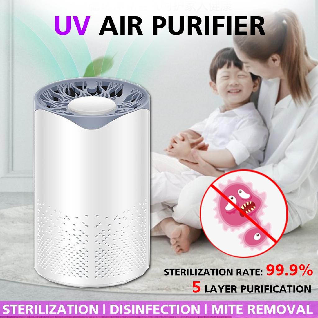 5W Antiviral UV Air Purifier Filter Air Cleaner Fresh Ozone Home Bedroom Auto Smoke Formaldehyde Sterilizer Smart No Radiation