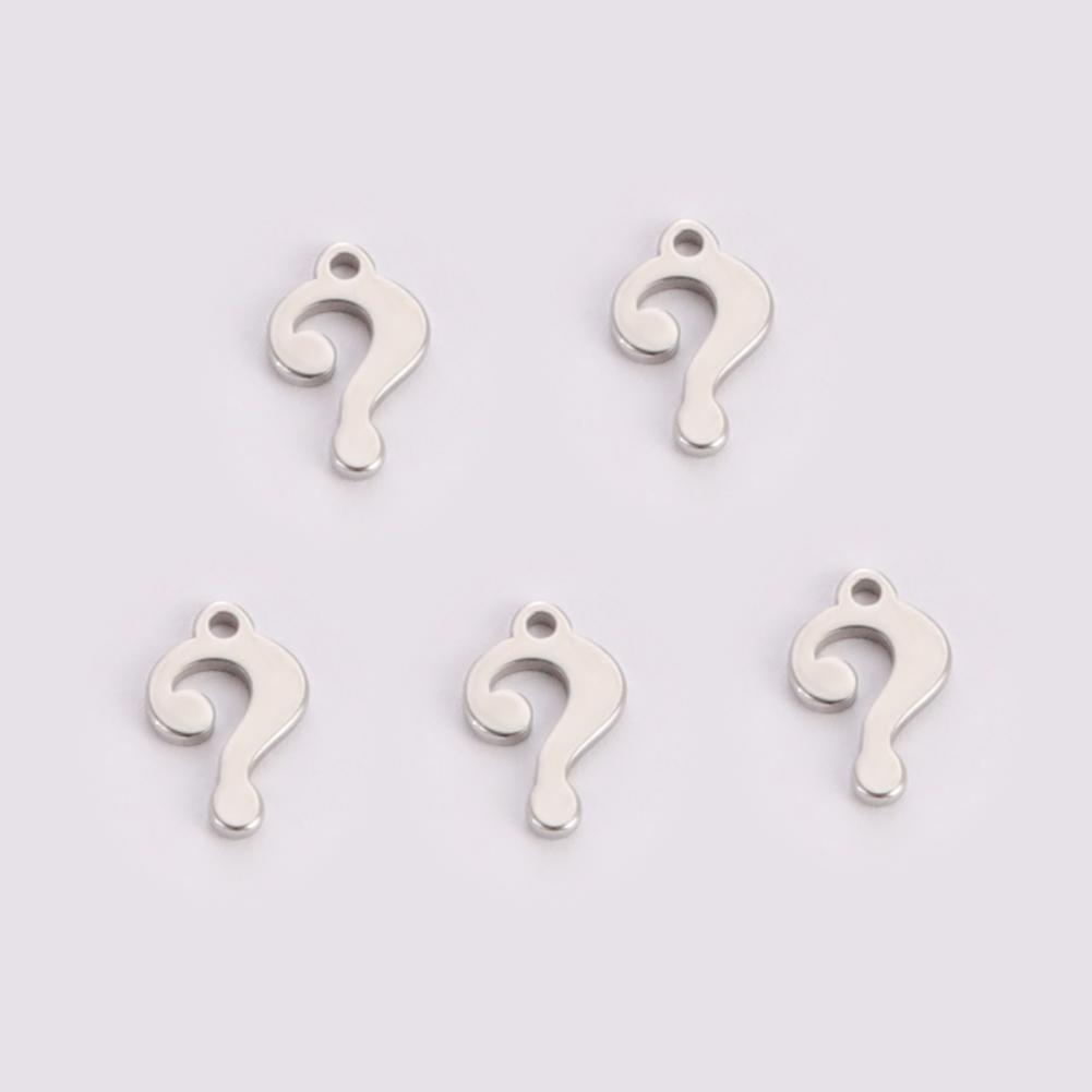 Teamer Stainless Steel Charms DIY Jewelry Making Question Mark At Dollar Sign Mini Charms Bracelet Necklace Handmade Accessories