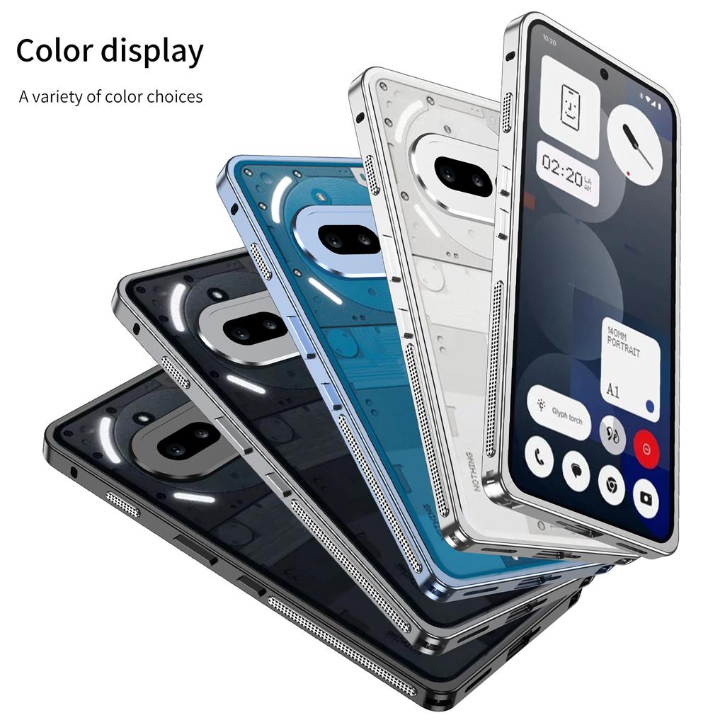 For Nothing Phone (3a) Bumper Cases Metal Frame Heat Dissipation Cover with Lens Protector