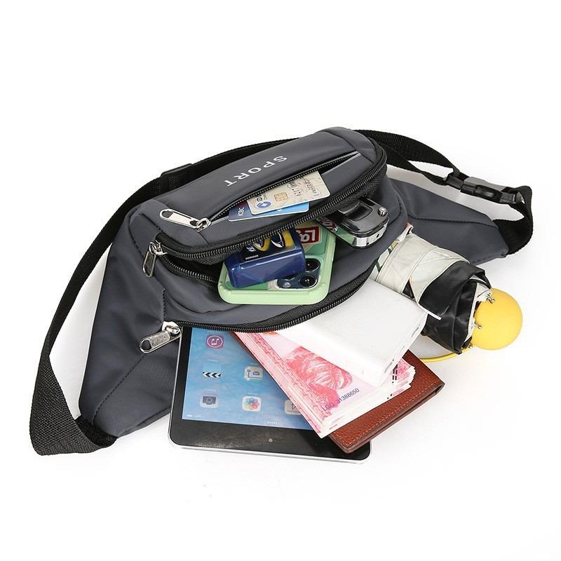 New fanny pack, men's and women's multi-functional outdoor sports, large-capacity mobile phone bag, casual and fashionable commuting travel change bag
