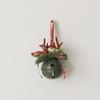 Green Christmas Chime Bell Red Pine Cone Bell Pendant  Home Door Decorations