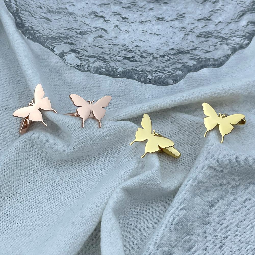 Men's Cufflinks Butterfly Cufflink Business Suit Shirt Cuff Links Men Stainless Steel Jewelry Accessories Groomsmen Wedding Gift