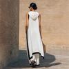 Women's Fashionable Casual Asymmetrical Hooded Sleeveless Top And Pants Two-Piece Set