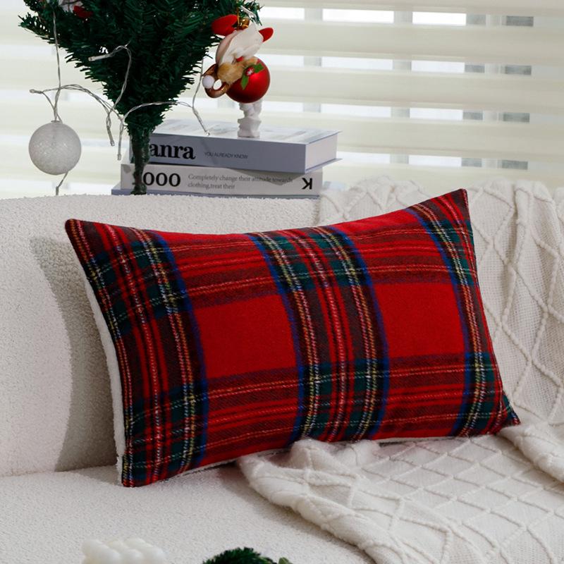

Новая рождественская наволочка в клетку, диванная подушка для декора гостиной Pillowcase Only