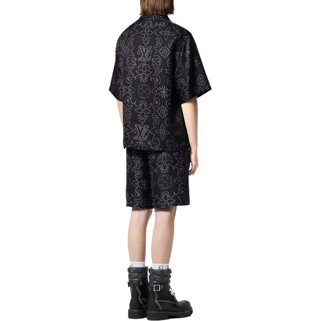 Louis Vuitton Printed Short-Sleeved Silk Shirt 1AFWS9
