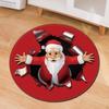 Christmas Festive Door Mat Household Non-Slip Round Floor Mat Living Room Coffee Table Bedroom Carpet