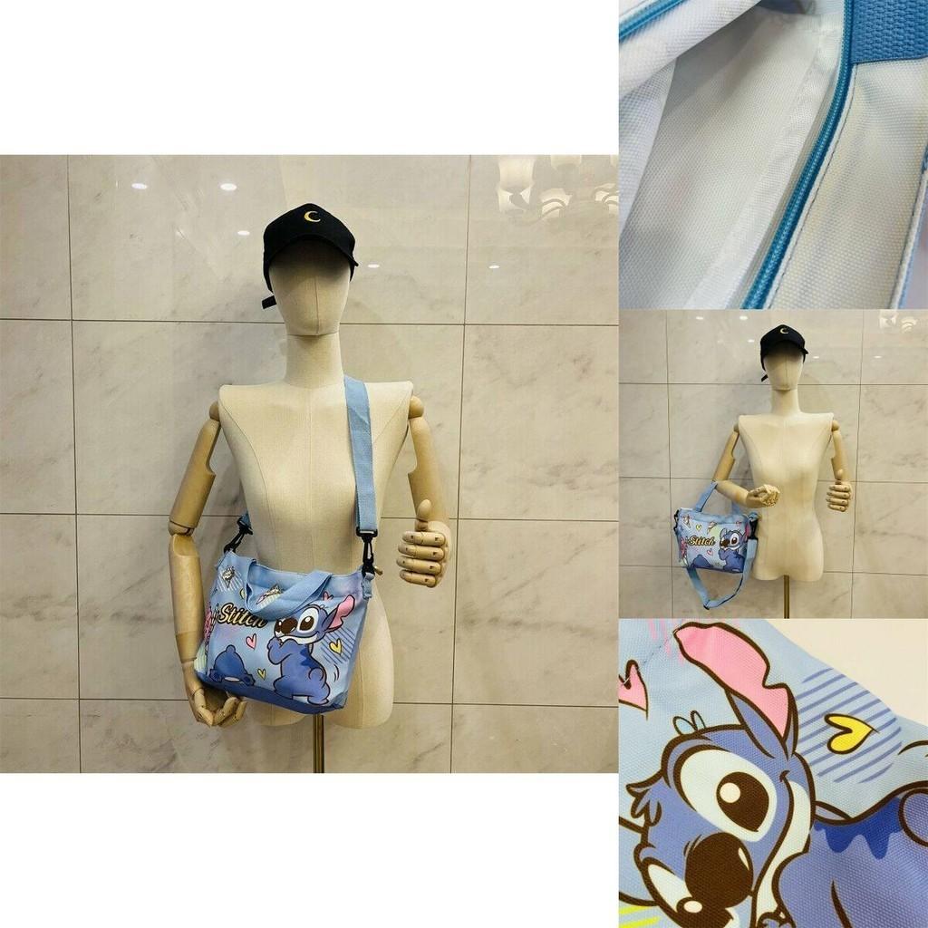 Stylish Canvas Shoulder Bag With Cartoon Design, Blue Color, Medium Size, 3021cm
