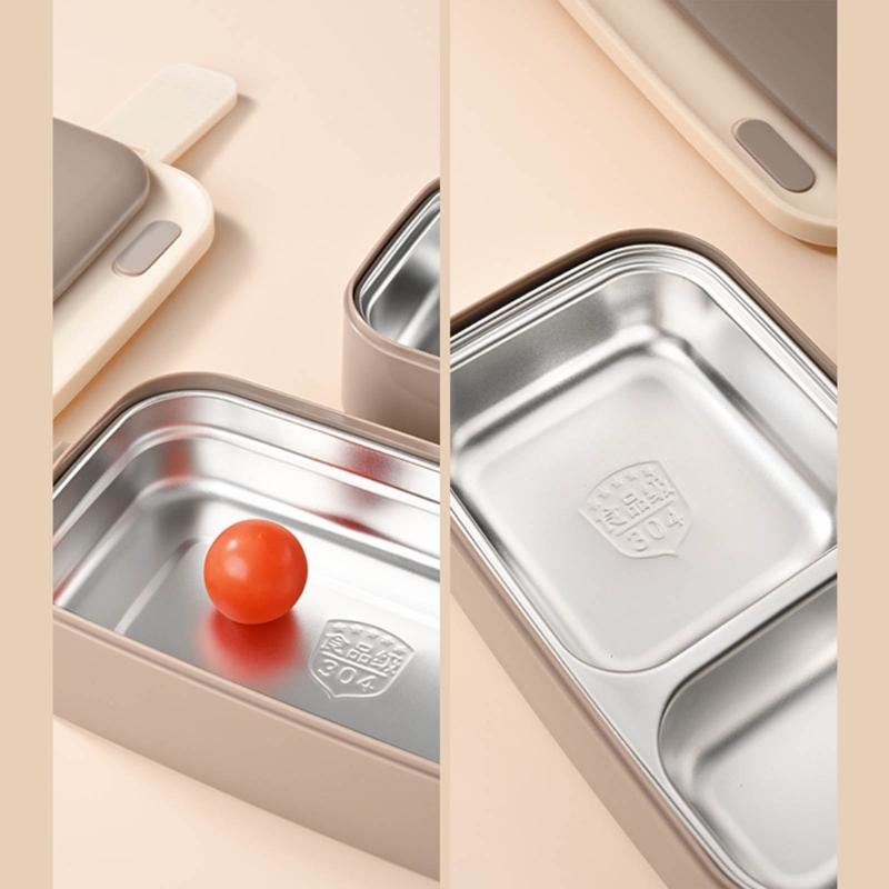 Bento Boxes Double Layer Student Food Storage Container Keep Warm Sealing Boxes 304 Stainless Steel Lunch Box for Office