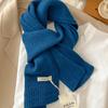 Exquisite Korean Autumn and Winter Simple Solid Color Ribbed Pure Wool Thickened Knitted Warm Scarf