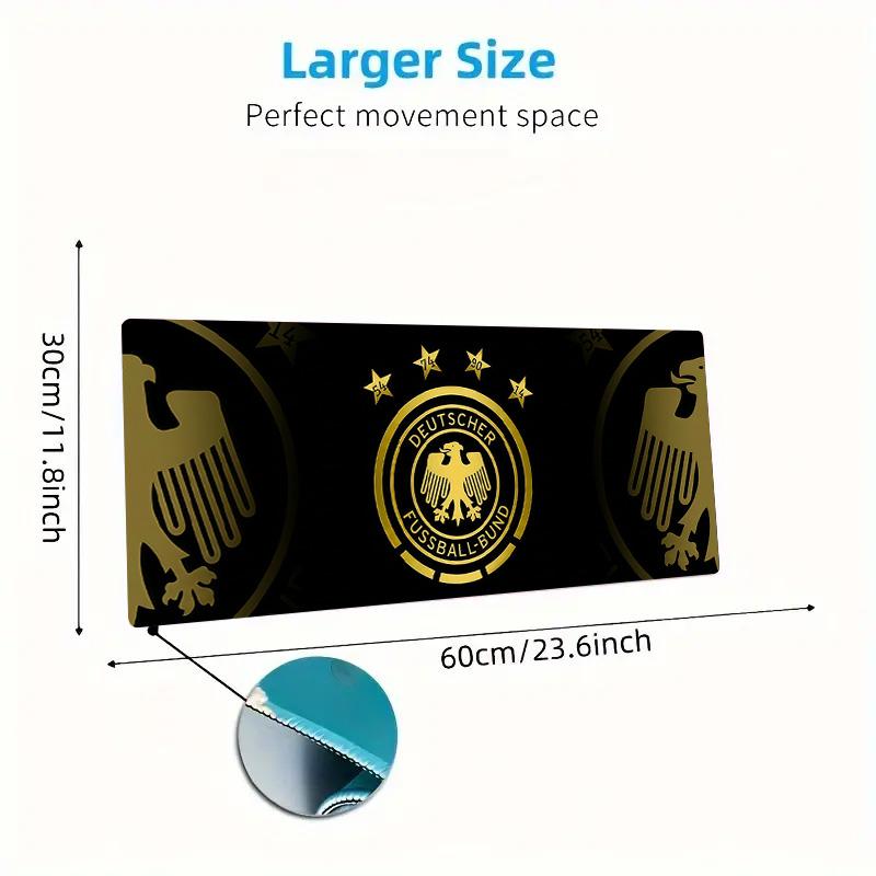 Fussball Bund Color Mouse Pad Large Gaming Table Cushion Non-slip Laptop Tablet Big Mousepad XXL Mat Mini PC Playmat With Lock Edge