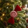 CandyShaped Christmas Ornament Festive Velvet Candy Easy To Hang Ornaments for Party