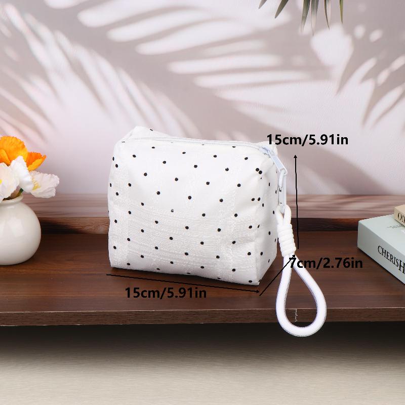 

Ins Simple Polka Dots Cosmetic Bag Portable Makeup Bag Travel Storage Pouch Large Capacity Toiletry Zipper Bag Girl Gifts A1