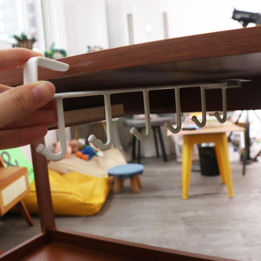 Nail Free Cabinet Storage Rack Creative Mug Cup Hanger Cup Holder Sundries Hook Shelf Wardrobe