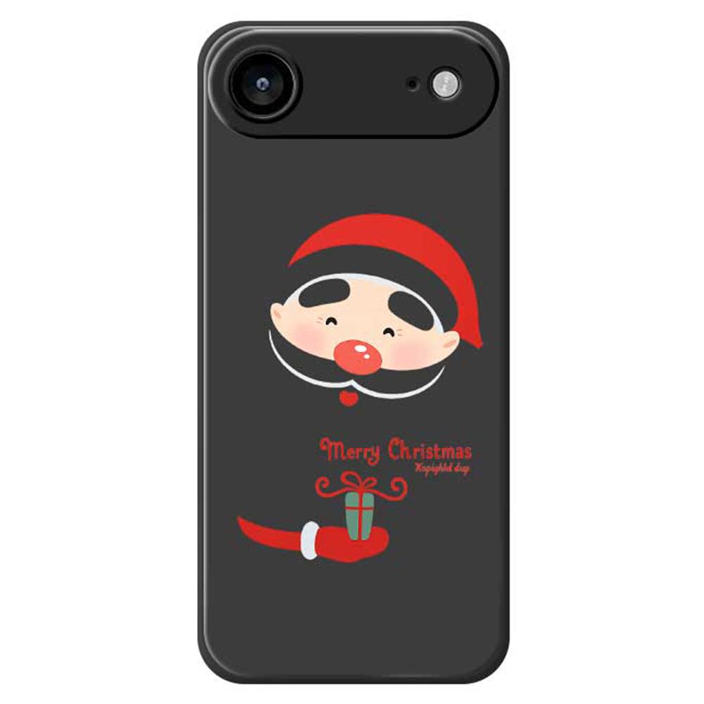 

For iPhone 17 Air Case Santa Claus Gift Pattern Printing Straight Edge TPU Phone Back Cover Black
