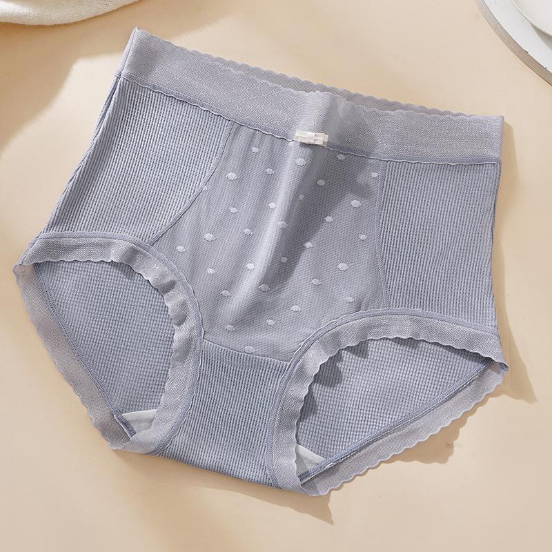 

Large Size Female Spring and Autumn High Waist 7A Antibacterial Breathable Hip Briefs One Size сірий/фіолетовий