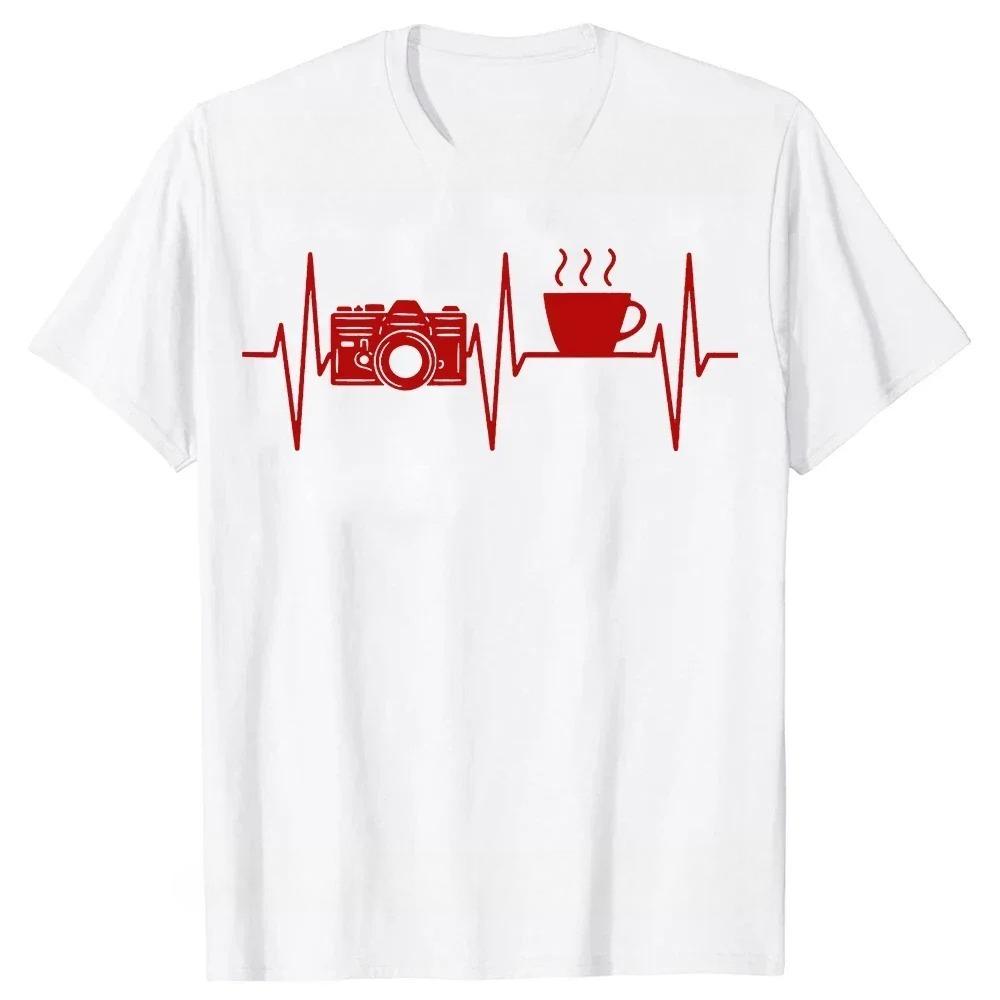 

Humorous Photographer Coffee Lover Camera Photography Summer Print Streetwear Tshirt Birthday Gift Womens Tshirt Y2K Top 4XL