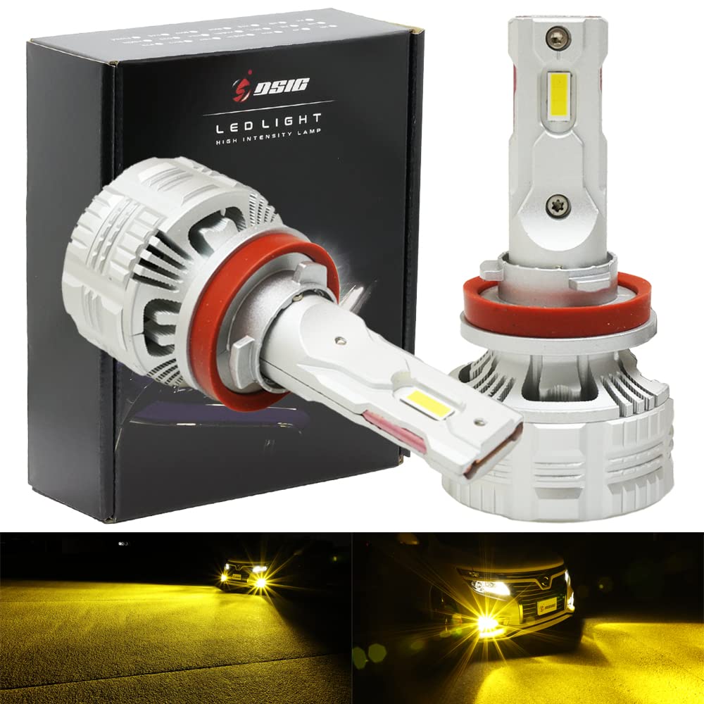 DSIC LED Fog Lamp, H8/H11/H16, Yellow, 24,000 LM, Explosive Light, 3000K, Compatible with Vehicle Inspection