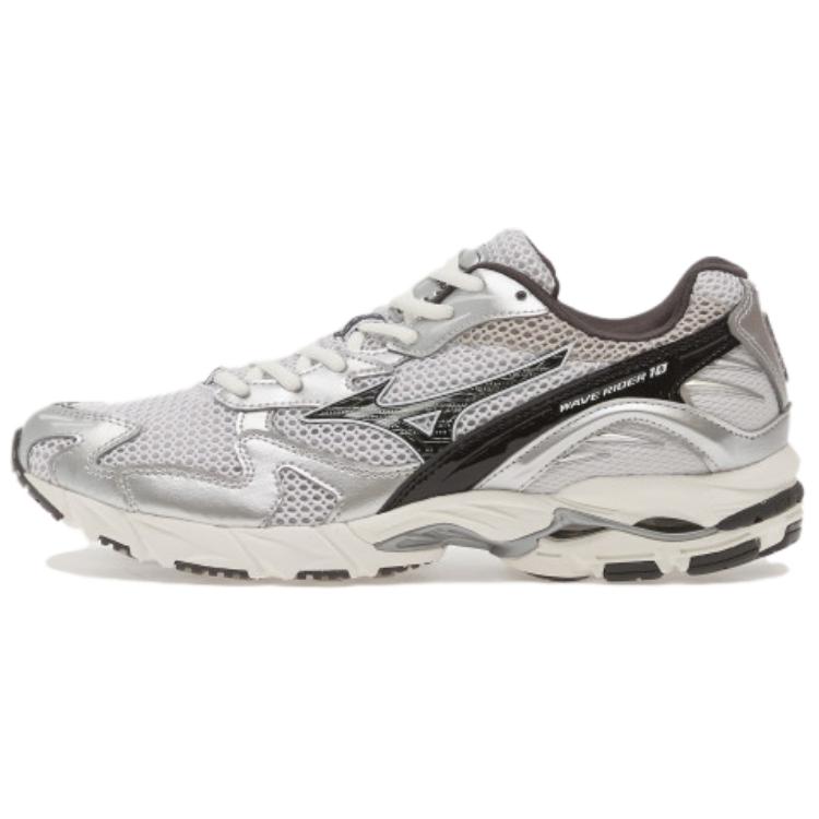 Mizuno Wave Rider 10 Comfortable Versatile Running Shoes Men sneakers Silver White D1GA261D06