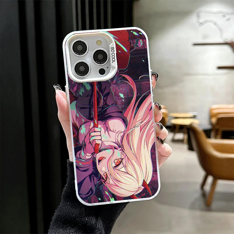 Anime Character Power CSM Soft Phone Case for iPhone 15 16 17 Pro Max 17Air 16E 14 Plus 13 12 Mini Shockproof Cover Back Shell