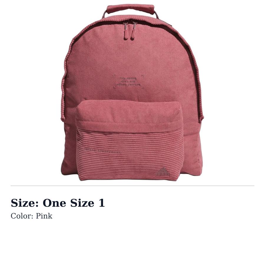 Adidas Polyester Backpack Womens Pink IT2073 One Size 1