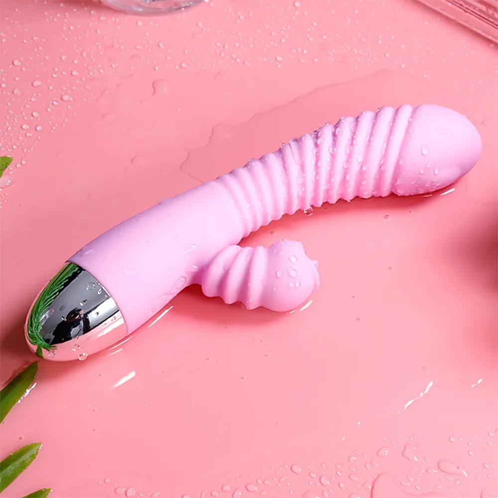 Vibrator For Women 2 In 1 Licking Machine Clitoris Stimulator G-Spot Powerful Vibro Dildo Wand Female Clit Sucker Adult Sex Toys