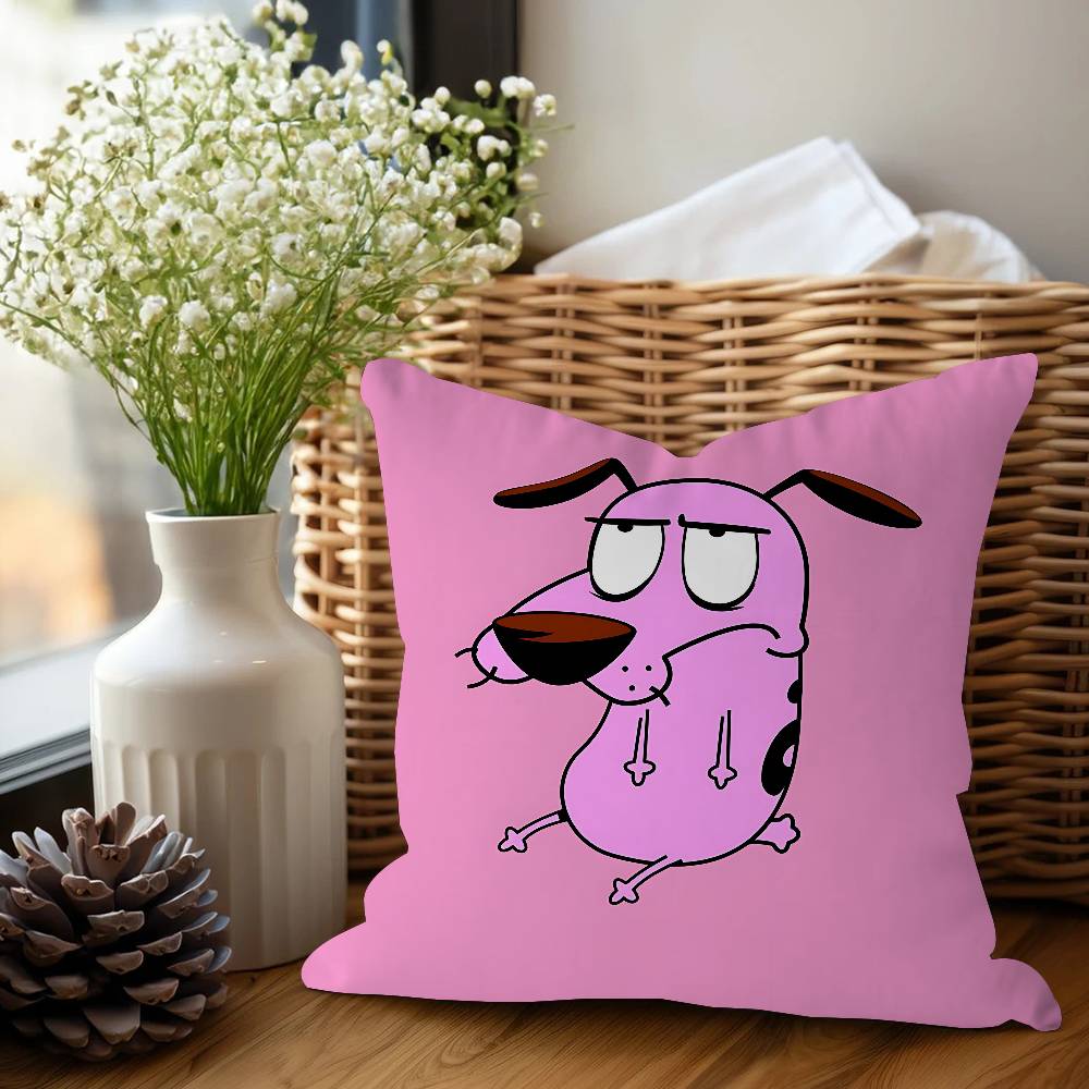 Милые наволочки  Кураж - трусливый пес , домашнее постельное белье, декоративная наволочка, свадебная супермягкая наволочка 12x12Inch