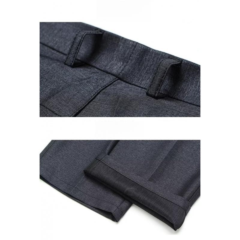 Pantaloni da Uomo Eleganti con Effetto Fluido Pantaloni Casual Formali Taglio Dritto Primavera-Estate Elasticizzati Adatti a Papà di Mezza Età