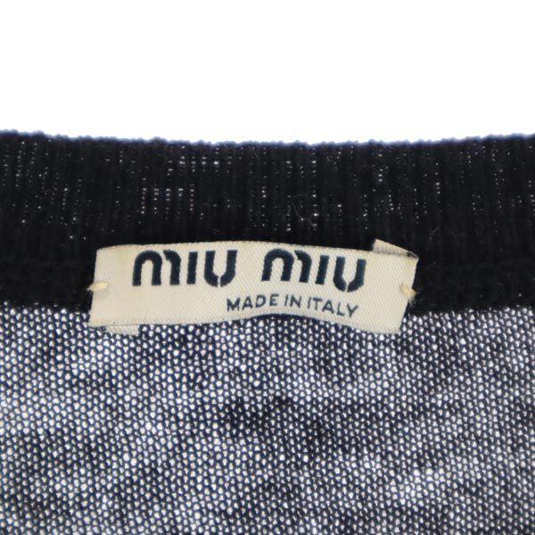 MIUMIU Made In Italy Long Sleeve Cashmere Blend Cardigan 40 Black Knit Women Used