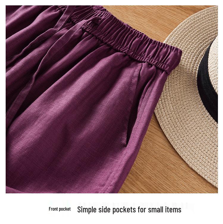 Tencel Linen Women's 2026 Summer Loose Wide-Leg Nine-Point Pants
