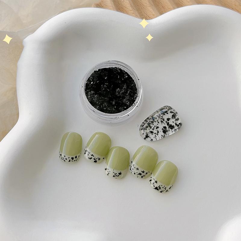 1Box White Black Eggshell Glitter Powder Quail Egg Irregular Sequins Natural Ore Color Powder Nail Art Decoration Accessories