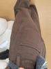 Melanoidbraune Wide-Leg Jeans mit Fleece-Futter für Damen: Herbst-/Winter-Hosen mit geradem Bein für Birnenform mit dicken Beinen und breiten Hüften.