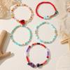 Bohemian Style Multicolored Glass Beaded Bracelet With Heart And Evil Eye For Vacation Gift For Women