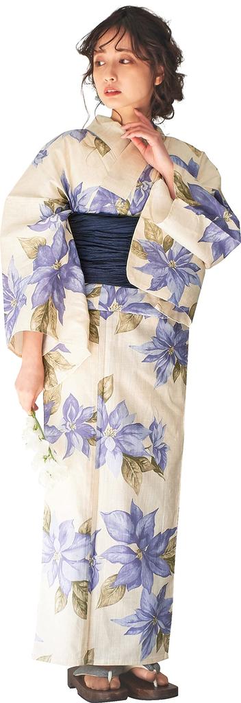 DITA Yukata Full Set That Can Be Worn by One Person Yukata Obi Geta 3 Items Waist Strap Dressing Manual Total 5 Items Search for Kikyo In the Evening